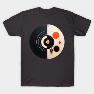 Spinning Record and Turntable - Minimalist Abstract Mix T-Shirt